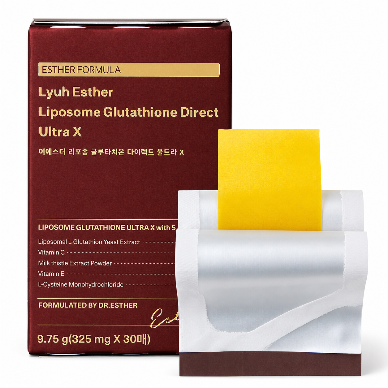 Esther Formula - Liposome Glutathione Direct Ultra X – Láminas Orales de Glutatión Liposomal 30 piezas