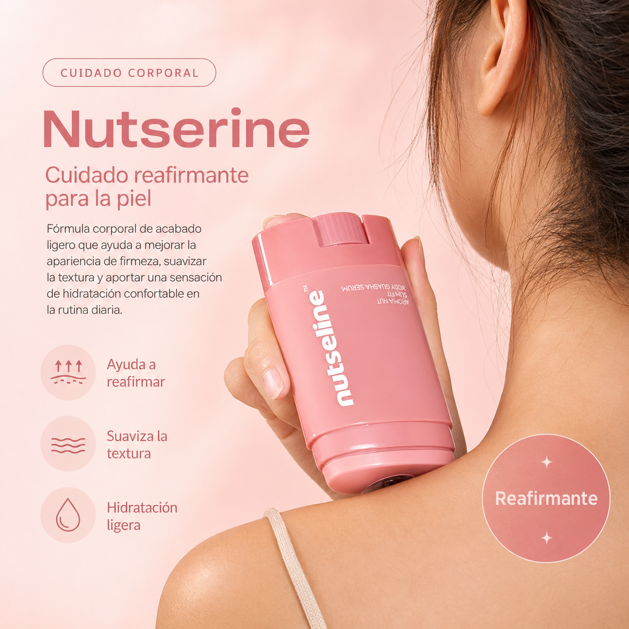Nutseline - Aroma Nut Slim Fit Body Guasha Serum – Suero Corporal Reafirmante con Gua Sha Integrado 60 ml