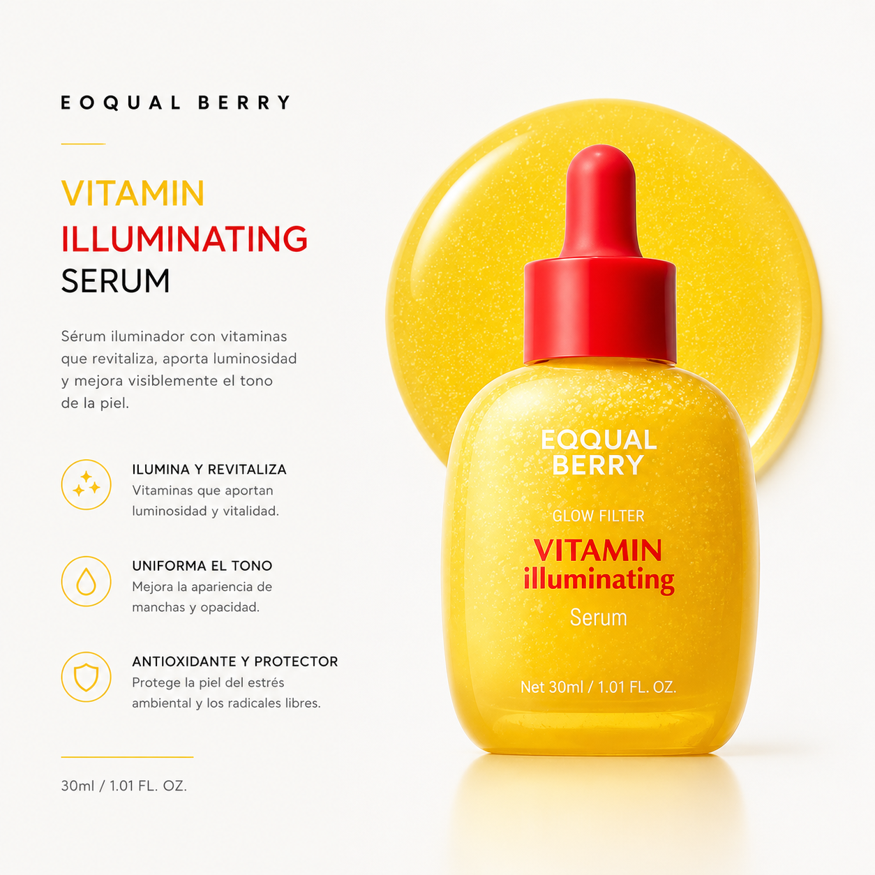 EQQUALBERRY – Vitamin Illuminating Serum 30 ml – Sérum Iluminador Antimanchas