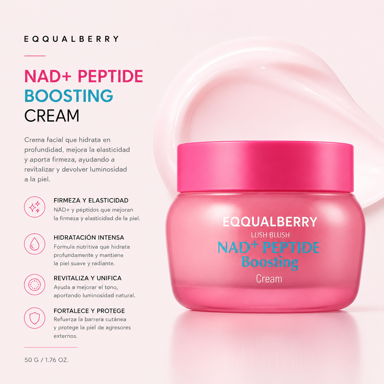 EQQUALBERRY – NAD+ Peptide Cream 50 ml – Crema Reafirmante y Regeneradora