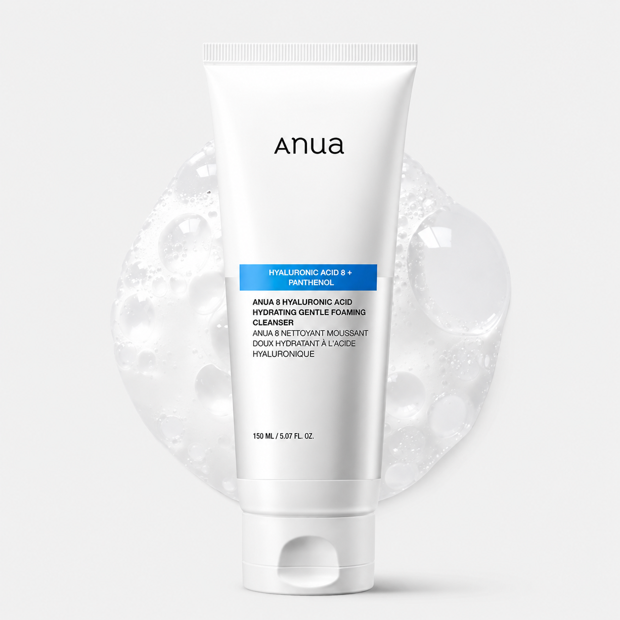 ANUA - 8 Hyaluronic Acid Hydrating Gentle Foaming Cleanser | Limpiador Facial Hidratante con Ácido Hialurónico y Pantenol 150 ml