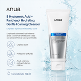 ANUA - 8 Hyaluronic Acid Hydrating Gentle Foaming Cleanser | Limpiador Facial Hidratante con Ácido Hialurónico y Pantenol 150 ml