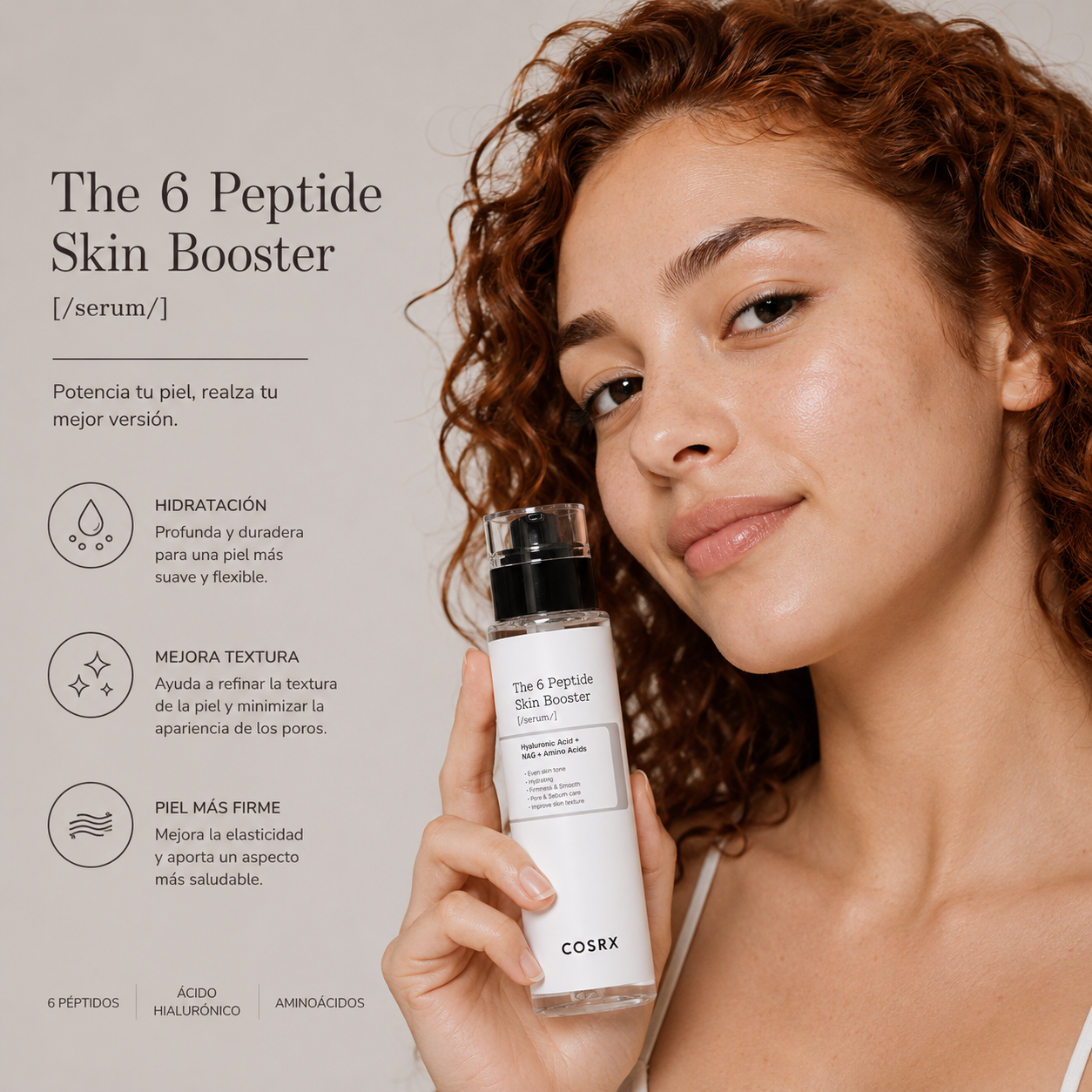 COSRX – The 6 Peptide Skin Booster Serum 150 ml – Sérum Revitalizante 6 en 1