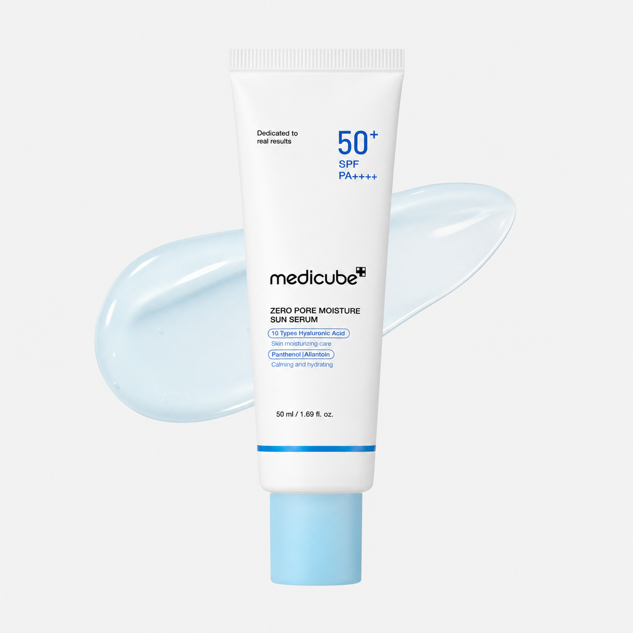 Medicube - Zero Pore Moisture Sun Serum SPF50+ PA++++ | Protector Solar Hidratante con Ácido Hialurónico, Pantenol y Alantoína 50 ml