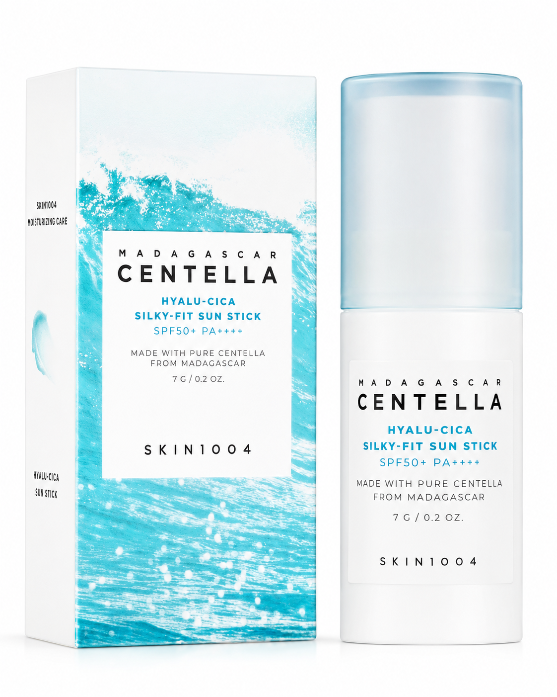 SKIN1004 - Madagascar Centella Hyalu-Cica Silky-Fit Sun Stick SPF50+ PA++++ | Protector Solar en Barra Hidratante 7 g