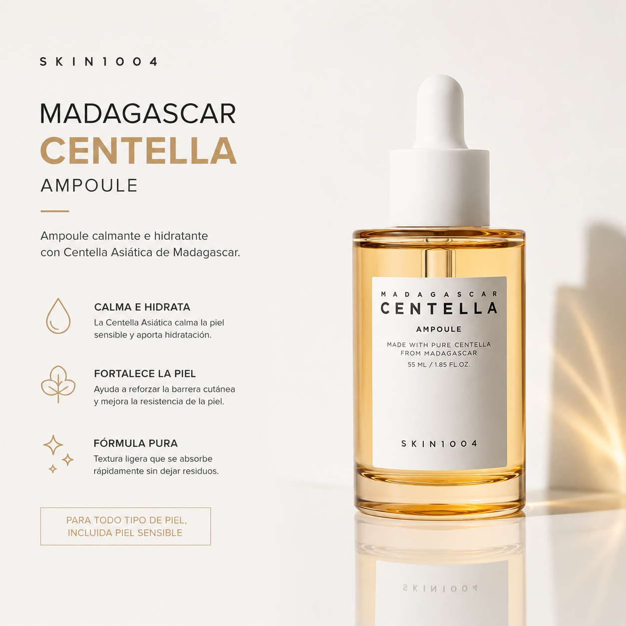 SKIN1004 - Madagascar Centella Asiatica Ampoule | 55ml | Suero calmante y reparador