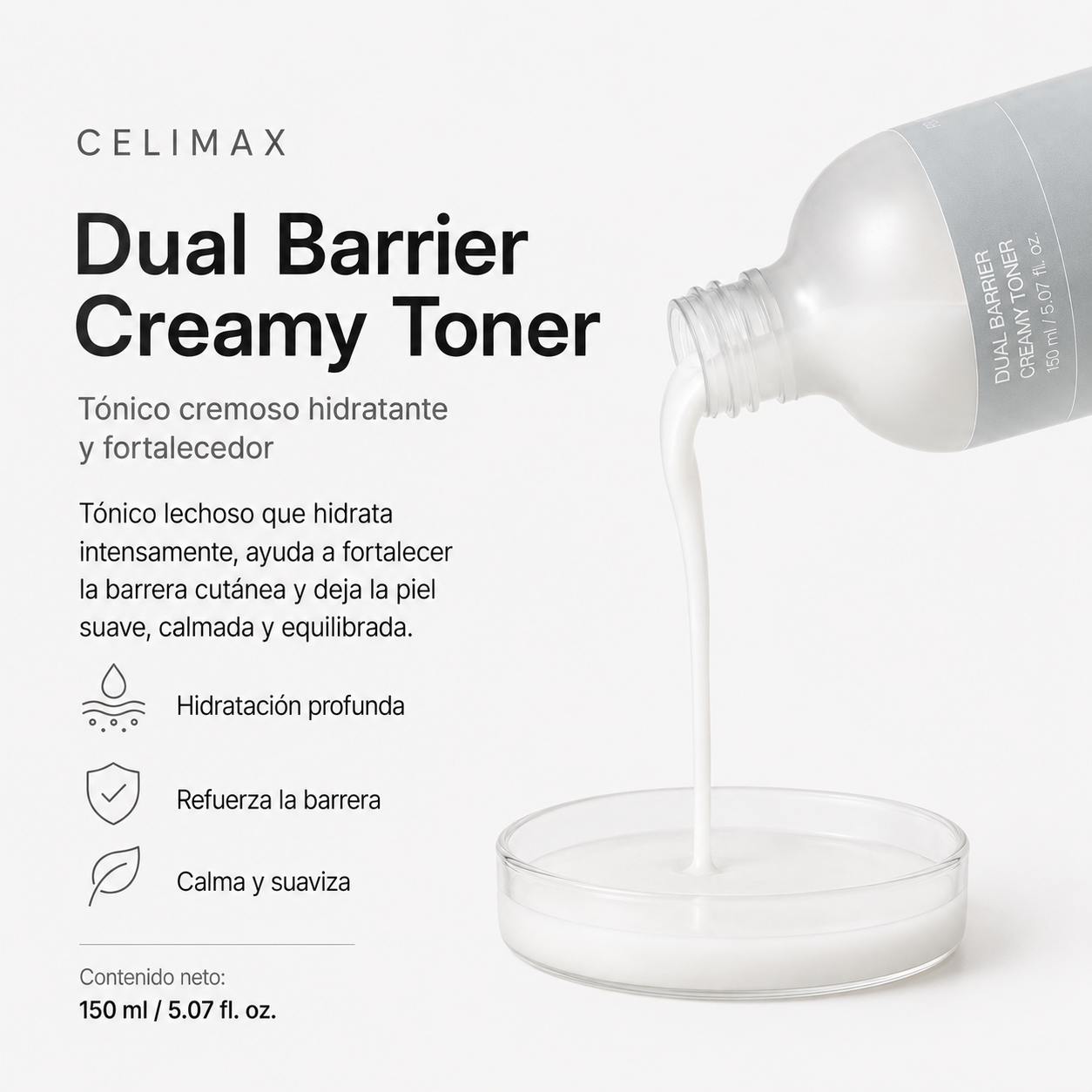 CELIMAX – Dual Barrier Creamy Toner – Tónico Cremoso Hidratante y Calmante - 150 ML