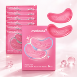 Medicube - PDRN Pink Collagen Jelly Eye Mask – Parches de Hidrogel para Ojos con PDRN, Colágeno y NAD+ 6 Pares