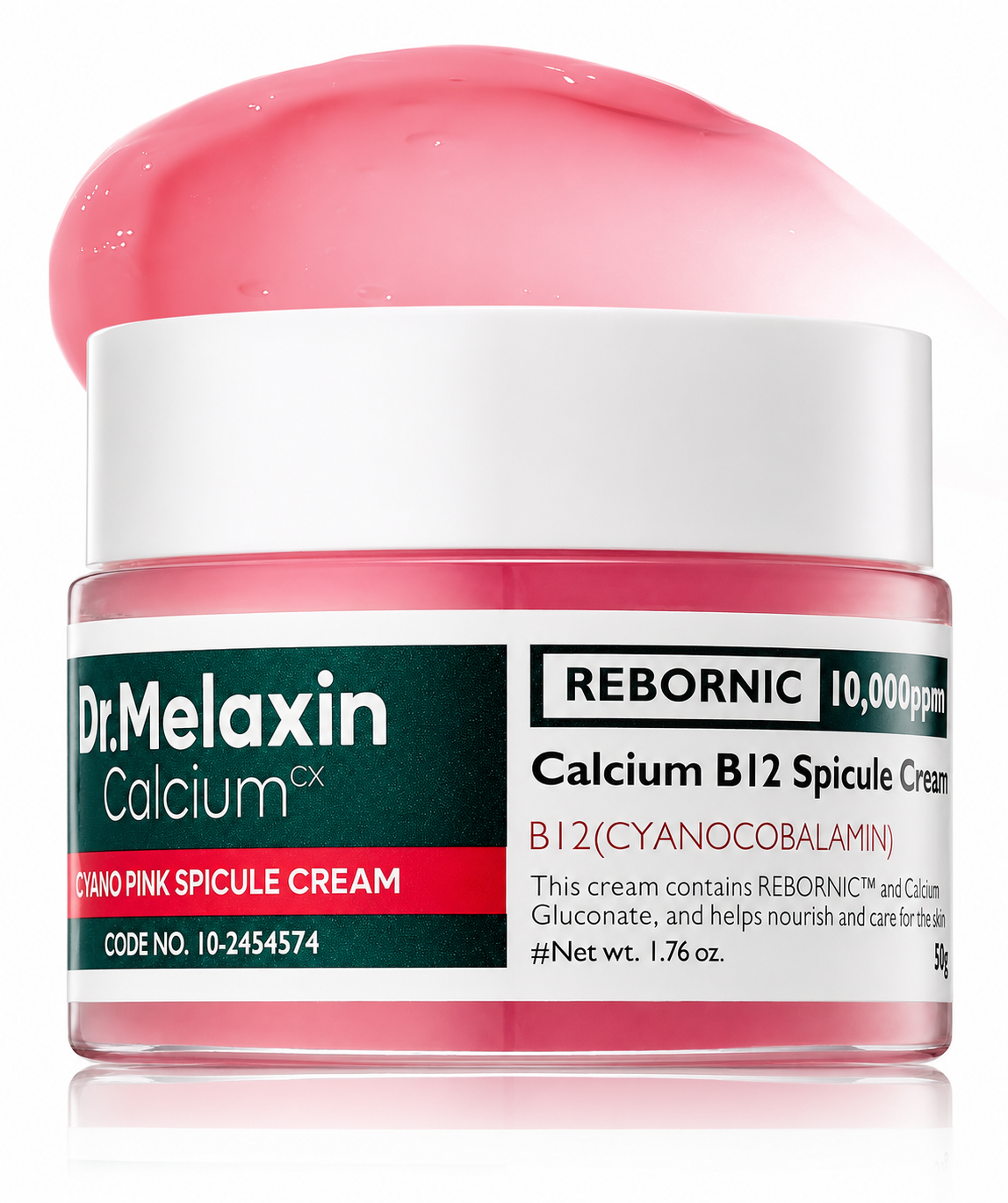 Dr. Melaxin - Calcium Cyano Pink Spicule Cream – Crema Reafirmante con Espículas, Vitamina B12 y REBORNIC 50 ml