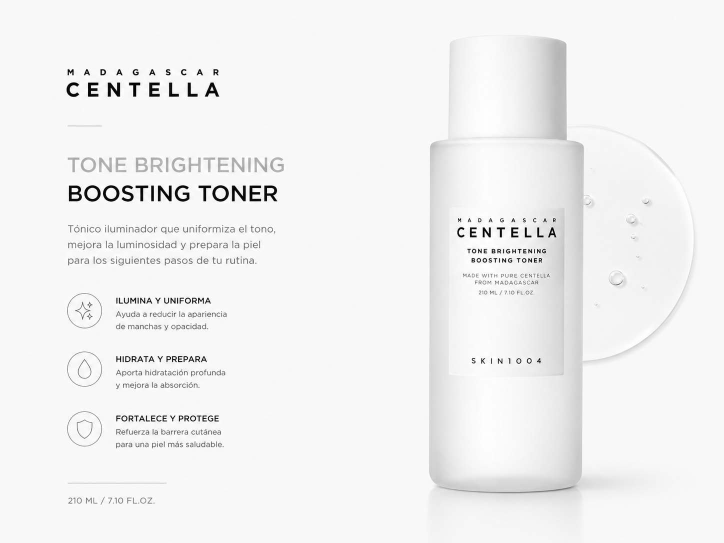 SKIN1004 – Madagascar Centella Tone Brightening Boosting Toner 210 ml – Tónico Iluminador y Antimanchas