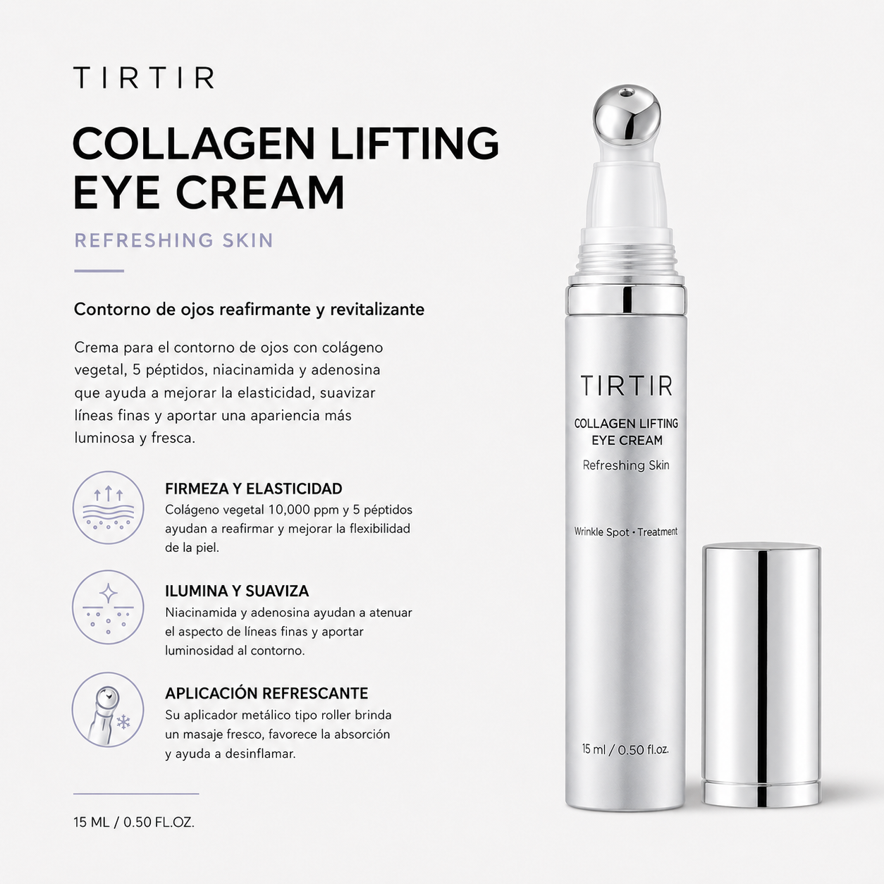 TIRTIR - Collagen Lifting Eye Cream Contorno de Ojos Lifting con Colágeno 15 ml
