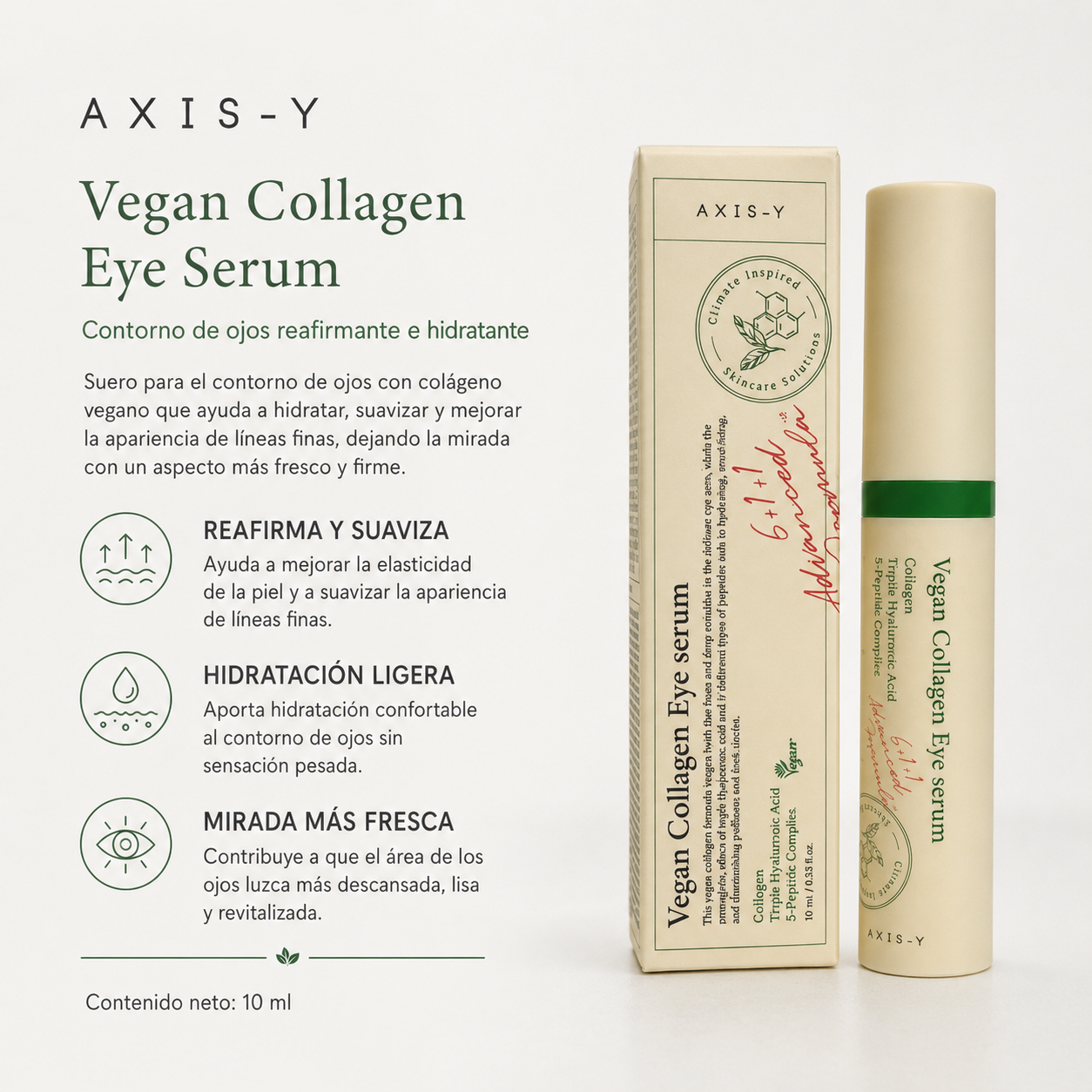AXIS-Y – Vegan Collagen Eye Serum – Sérum Iluminador Antiedad para Contorno de Ojos