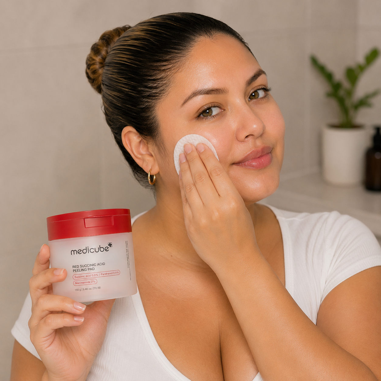 MEDICUBE – Red Succinic Pad 70 Pads – Pads Exfoliantes para Acné y Control de Grasa