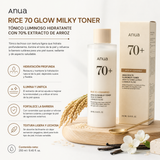 ANUA - Rice 70 + Ceramide Glow milky Toner | 250 ml