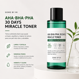 SOME BY MI - AHA, BHA, PHA 30 Days Miracle Toner | 150ml | Tónico exfoliante y purificante