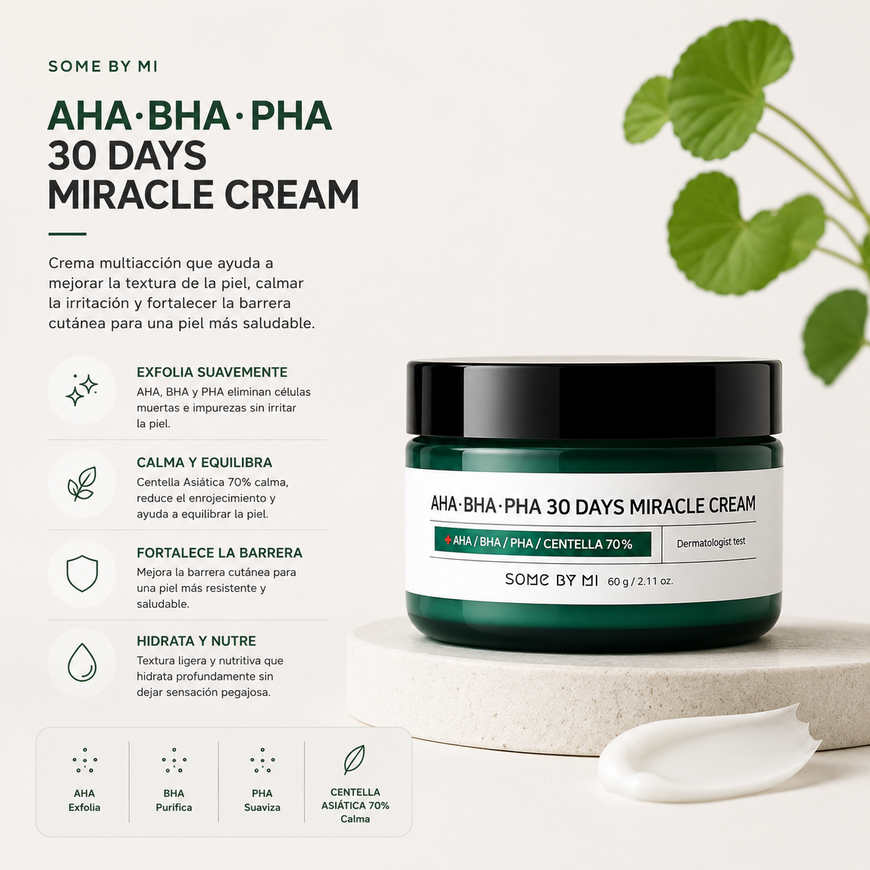SOME BY MI – AHA·BHA·PHA 30 Days Miracle Cream 60 g – Crema Antiacné Calmante