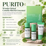 PURITO SEOUL – Wonder Releaf Centella Mini Kit Unscented | Kit calmante con centella en tamaño mini