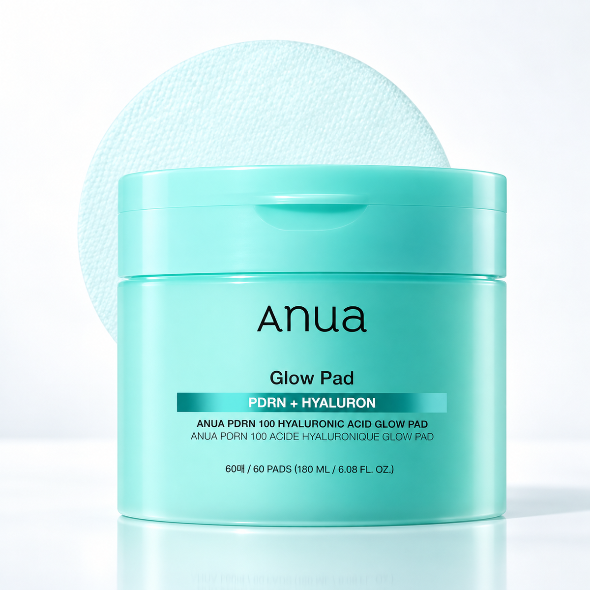 ANUA – PDRN 100 Hyaluronic Acid Glow Pad 60 Pads / 180 ml | Pads Hidratantes e Iluminadores con PDRN y Ácido Hialurónico