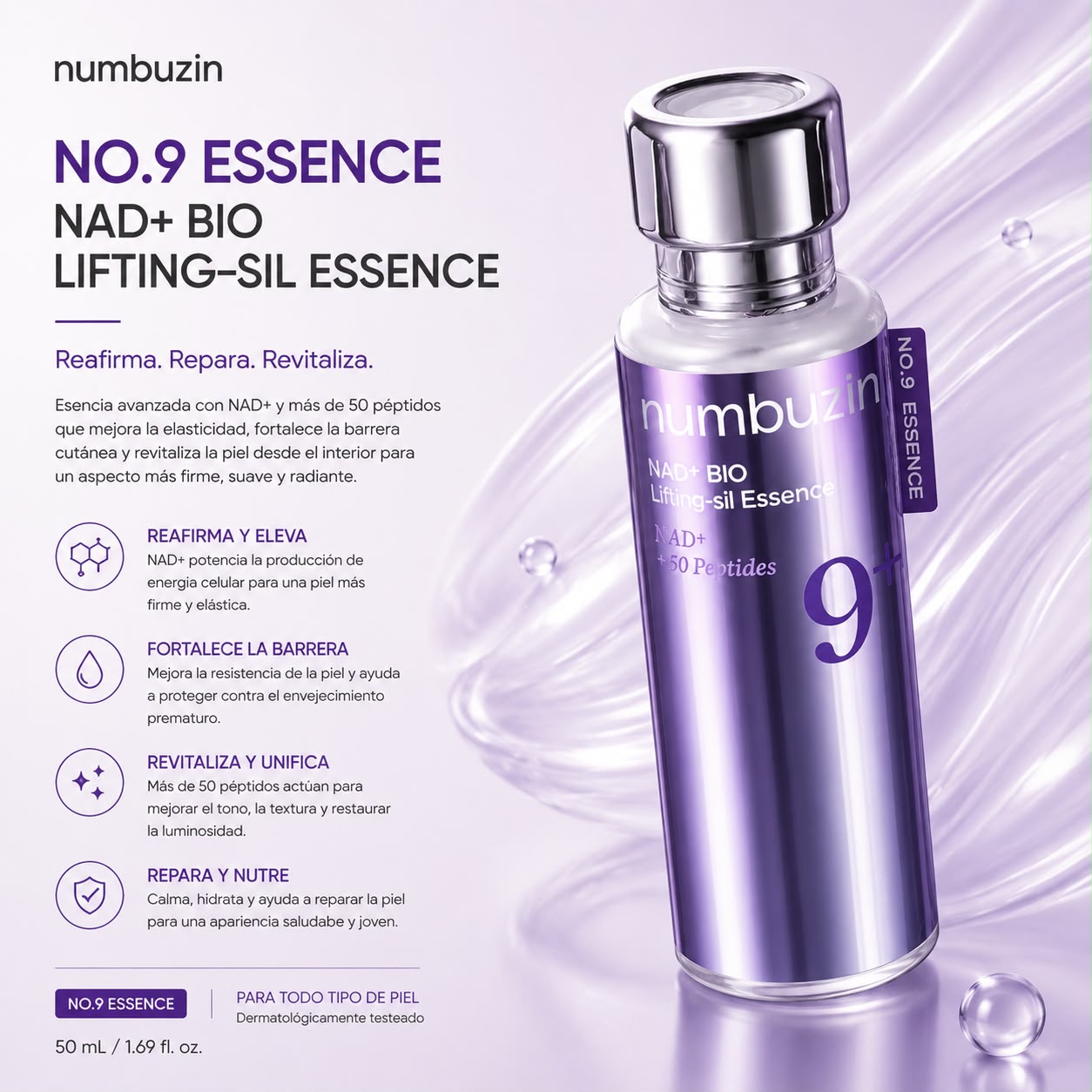 NUMBUZIN – No.9 NAD Bio Lifting Essence 50 ml – Esencia Reafirmante y Antiedad