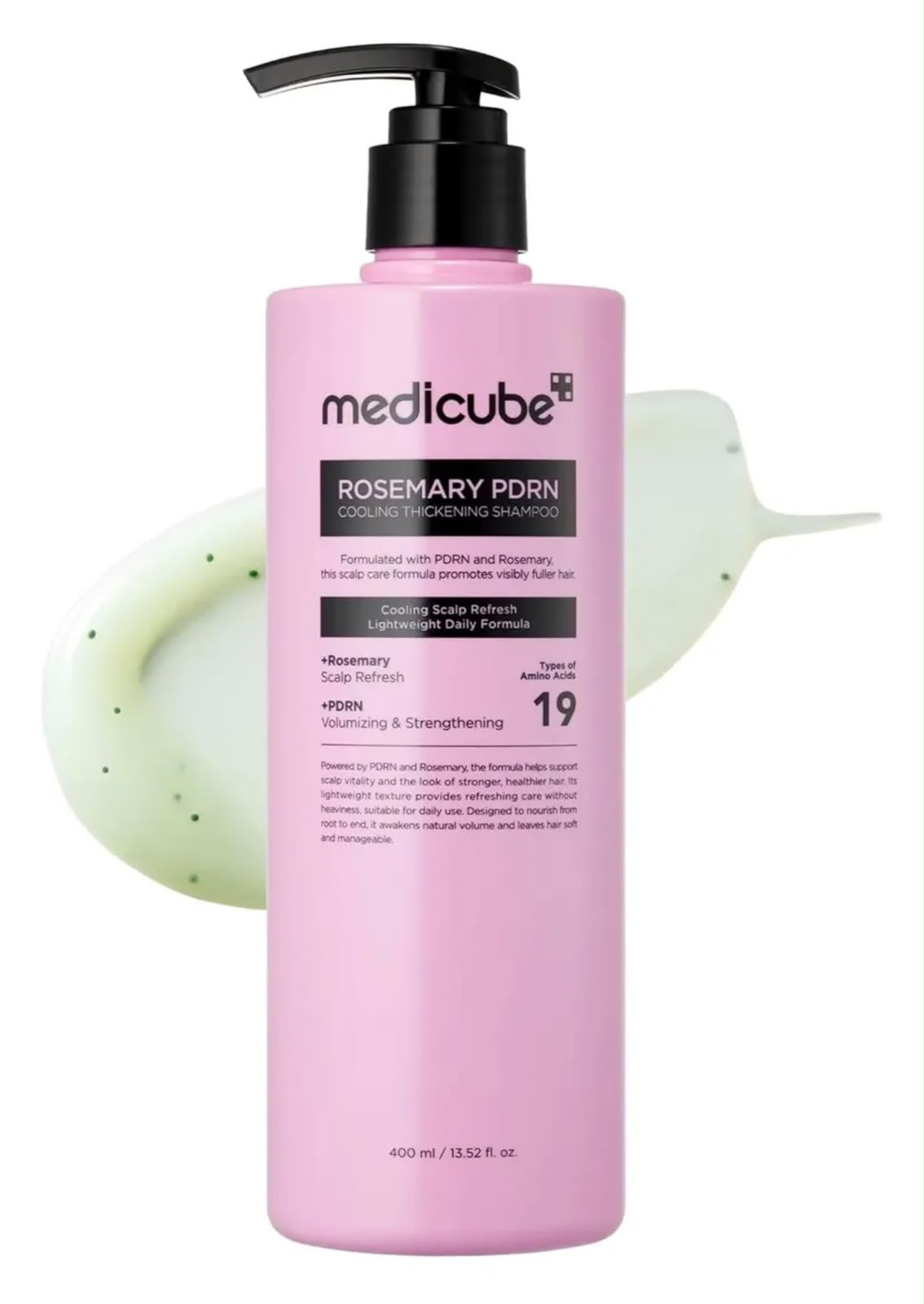 MEDICUBE – Rosemary PDRN Cooling Thickening Shampoo 400 ml – Shampoo Fortalecedor y Engrosador